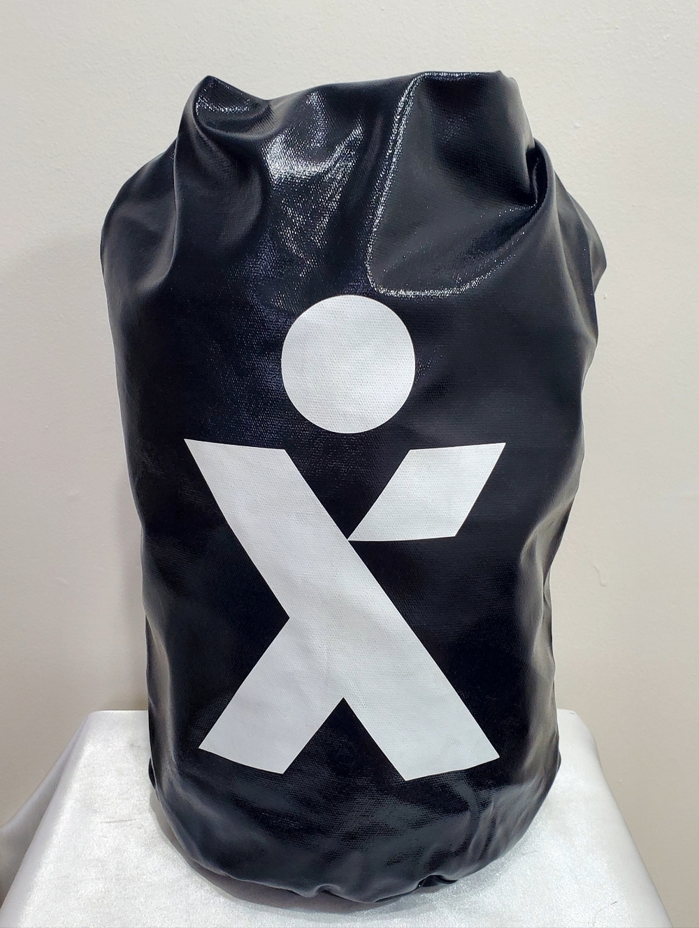 Waterproof Black Men's Logo Roll-Top Duffel Bag